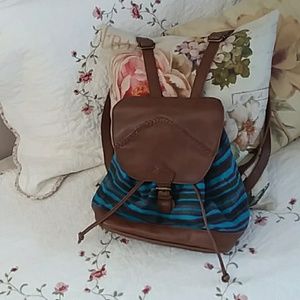 RPS leather/striped backpack